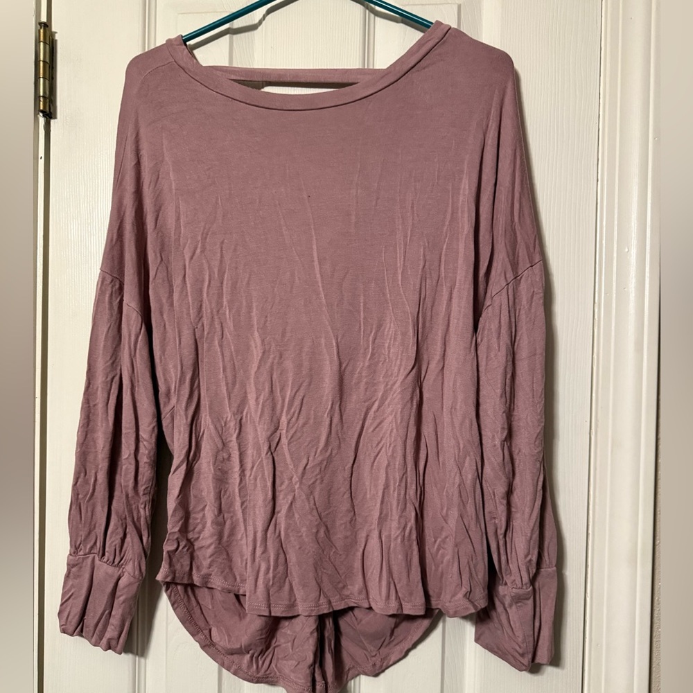 Three Bird Nest Pink Asymmetrical Long Sleeve Blouse